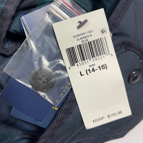 Polo Ralph Lauren kids reversible Blue and Green Plaid Jacket. L/G 14-16 - Picture 10 of 11